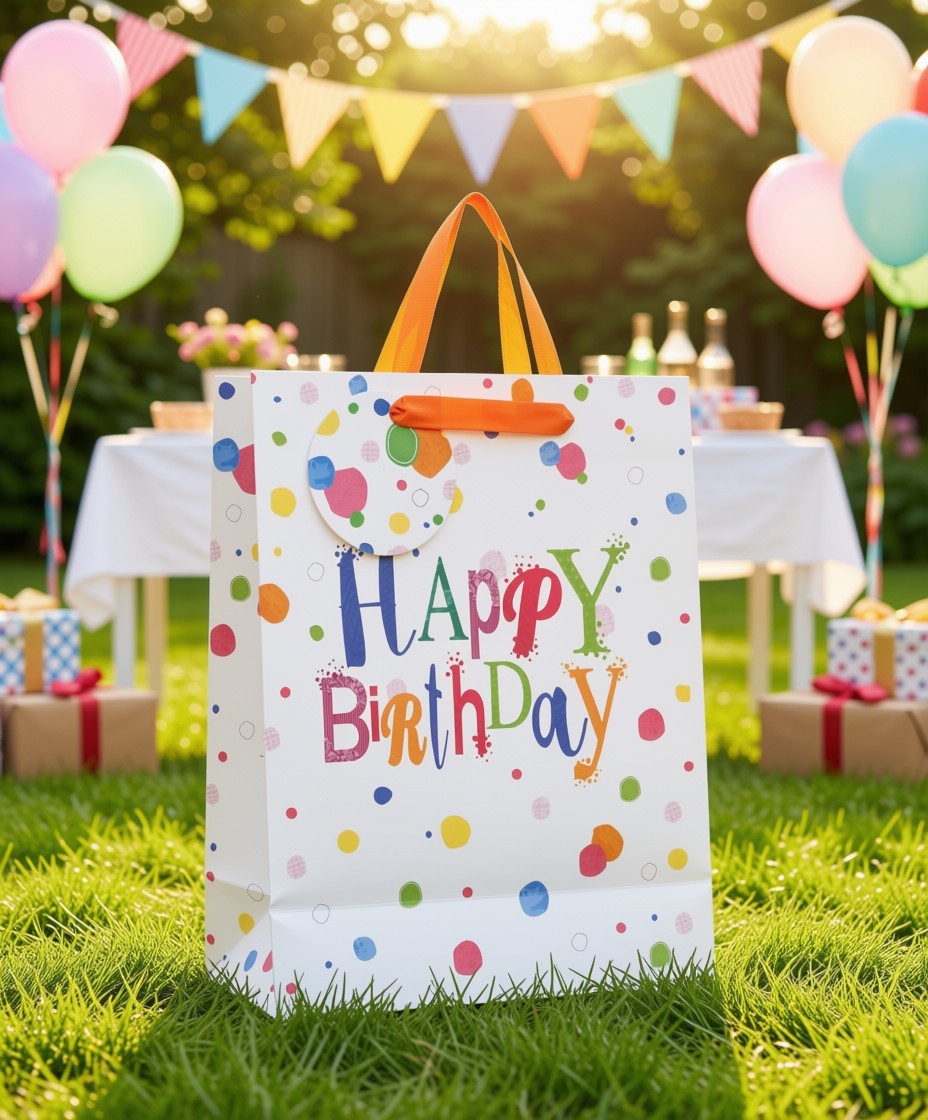 SimonElvin - Happy Birthday With Colour Dots Gift Bag - Large