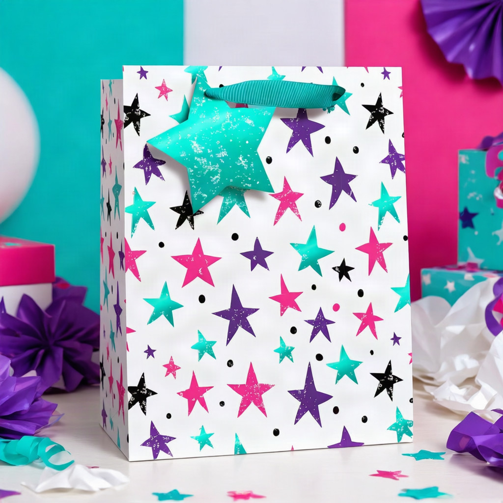 SimonElvin - Red And Blue Stars Gift Bag - Large