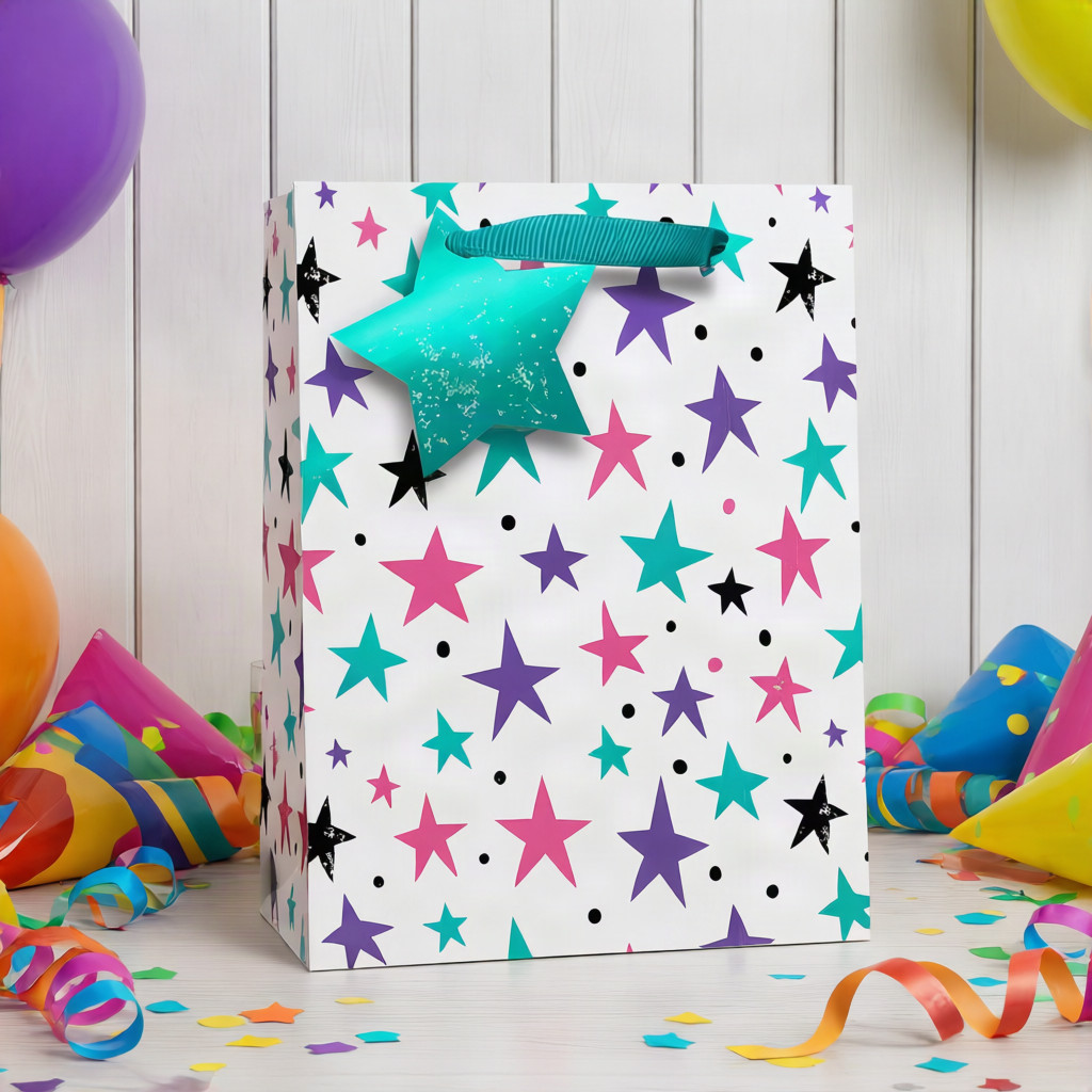 SimonElvin - Red And Blue Stars Gift Bag - Large