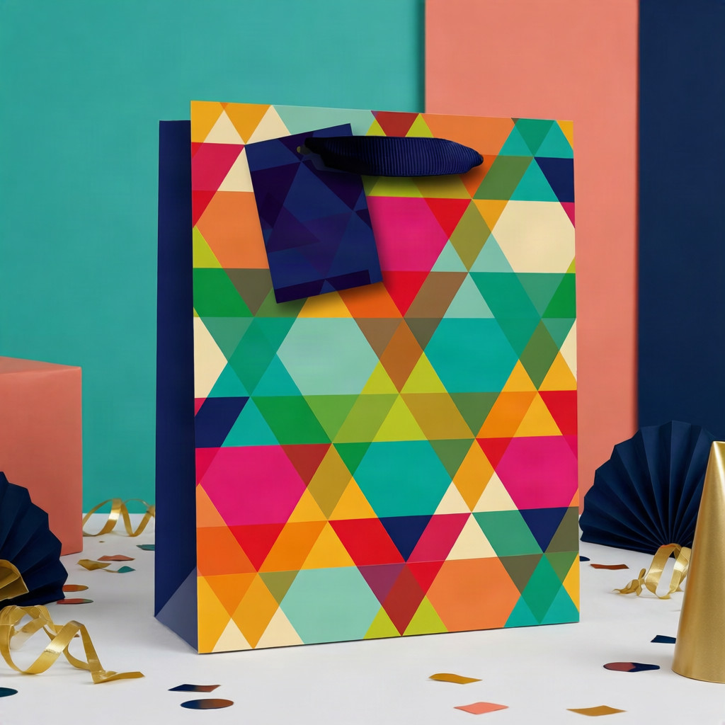 SimonElvin - Triangle Color Pattern Gift Bag - Large