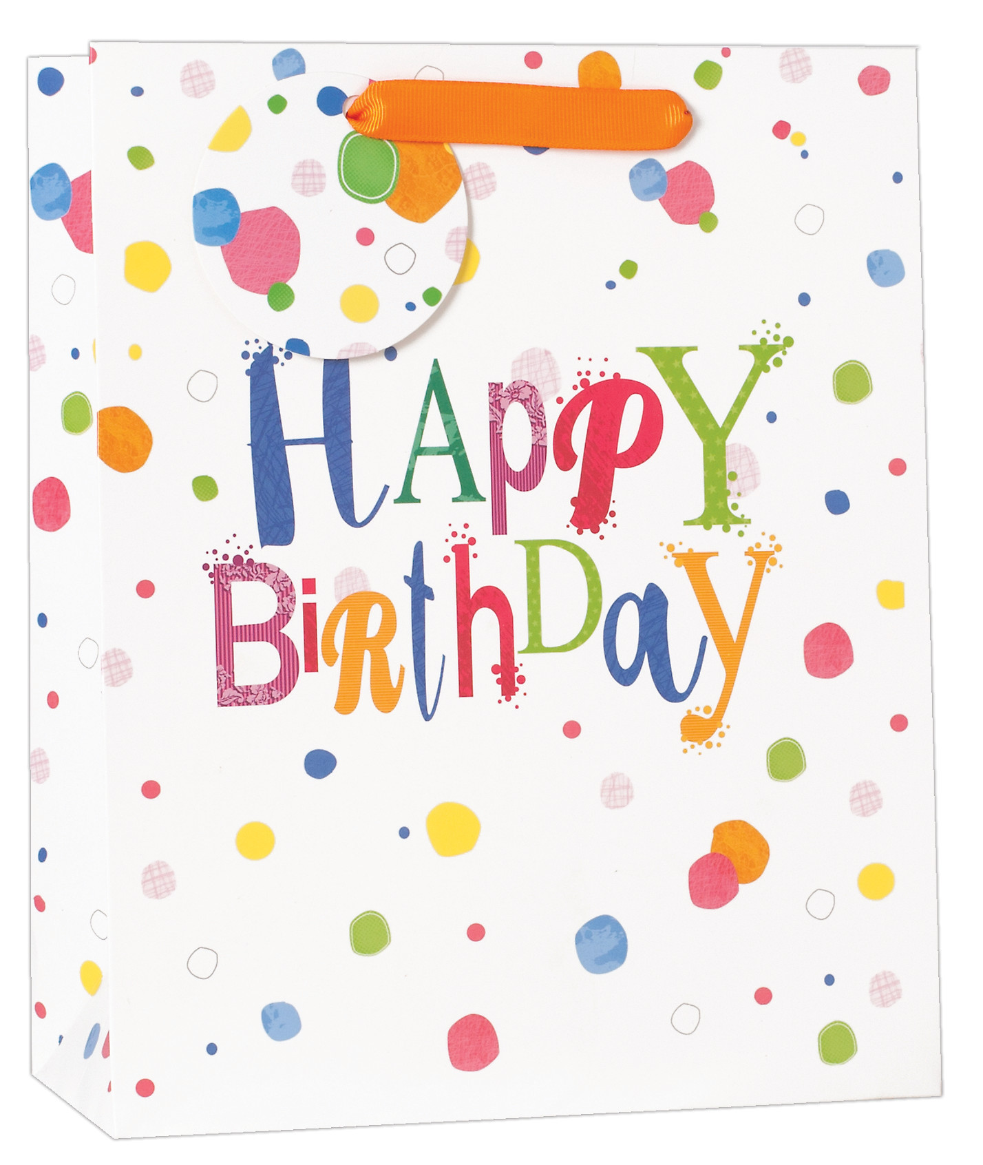 SimonElvin - Happy Birthday With Color Dots Gift Bag - Medium