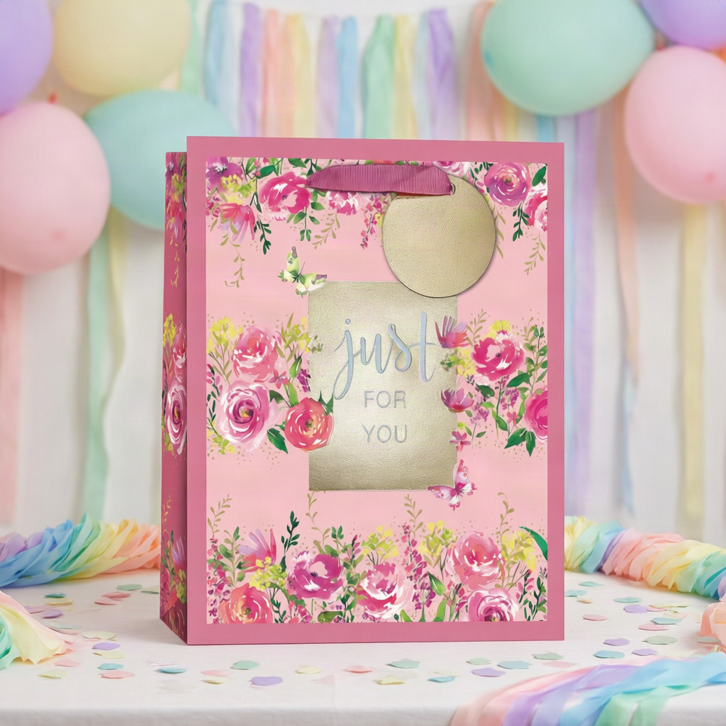 SimonElvin - Floral Just For You Gift Bag - Small - Pink