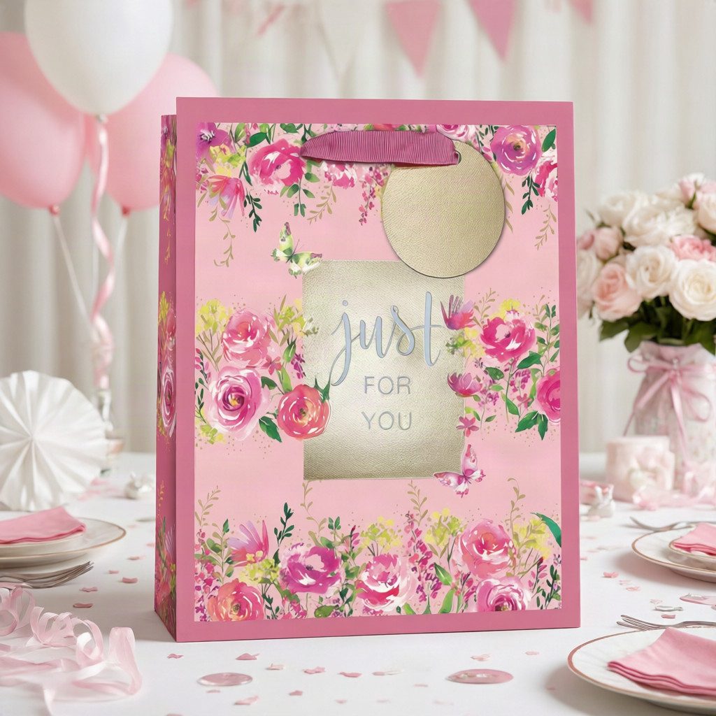 SimonElvin - Floral Just For You Gift Bag - Small - Pink