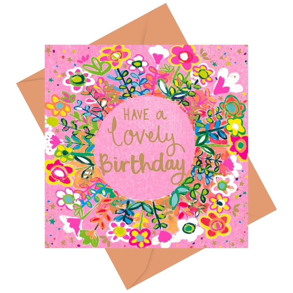 PaperSalad - Have A Lovely Birthday Blank Greeting Card - Floral Design