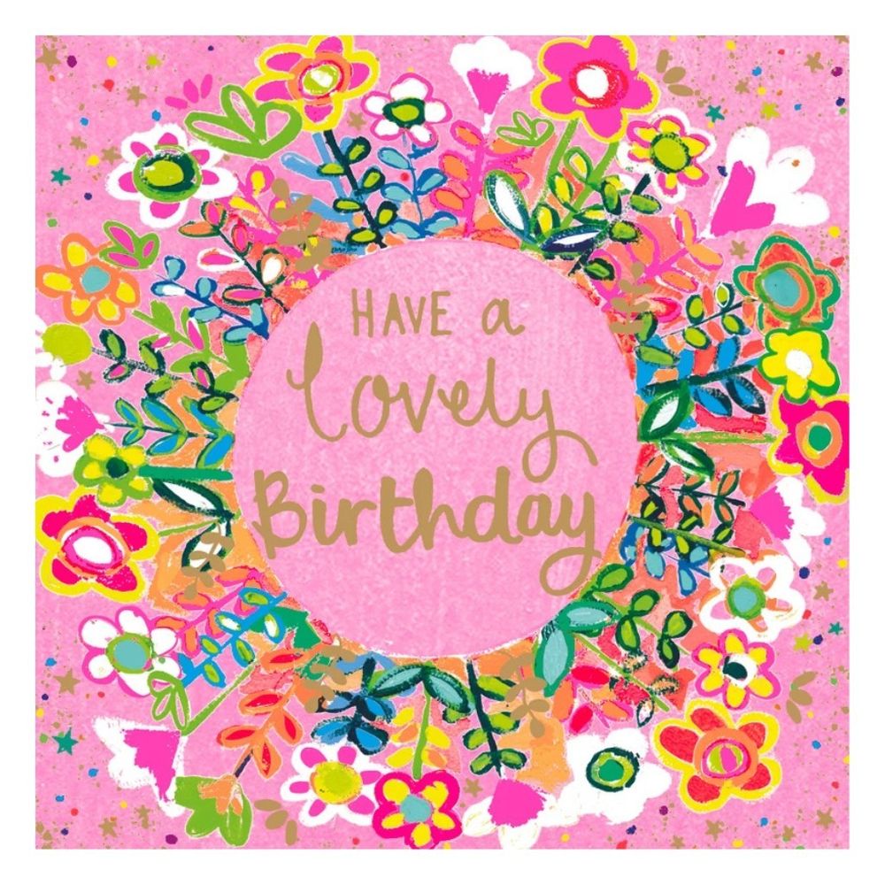 PaperSalad - Have A Lovely Birthday Blank Greeting Card - Floral Design