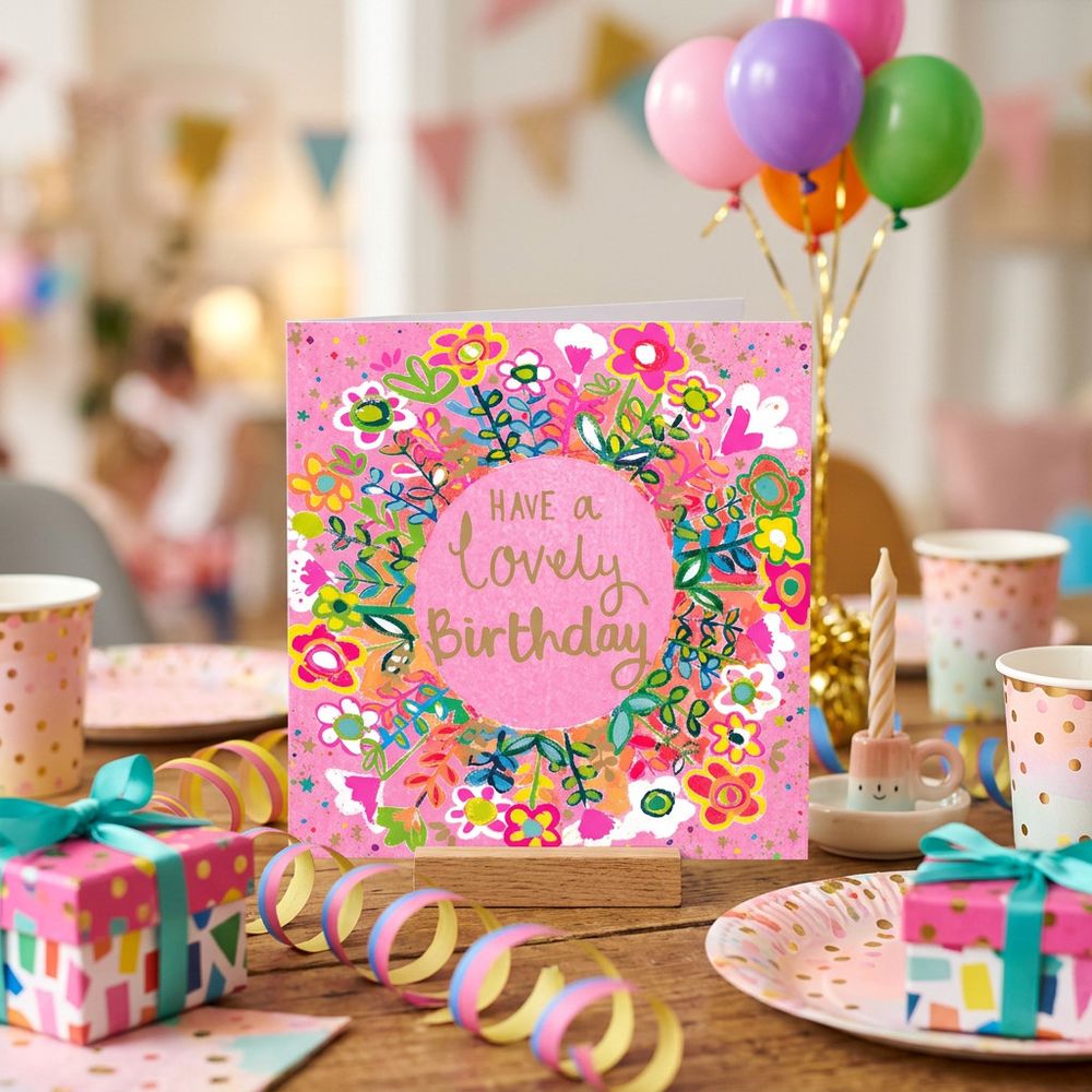 PaperSalad - Have A Lovely Birthday Blank Greeting Card - Floral Design