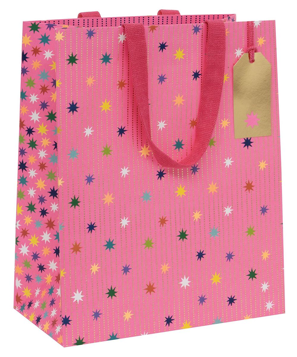 Glick - Star Garland Gift Bag - Large - Pink