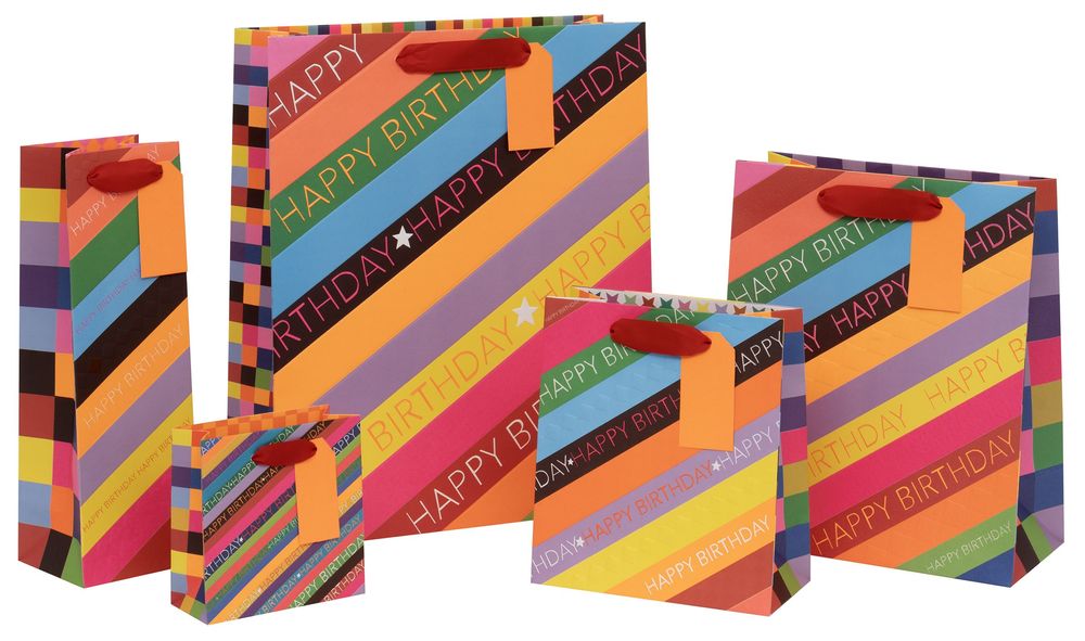 Glick - Slide Happy Birthday Design Gift Bag - Large