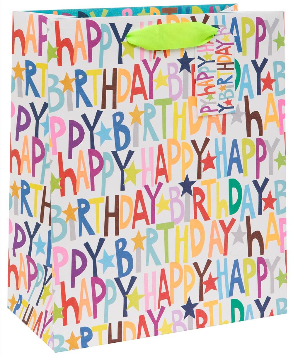 Glick - Premium Colorful Happy Birthday Gift Bag - Large