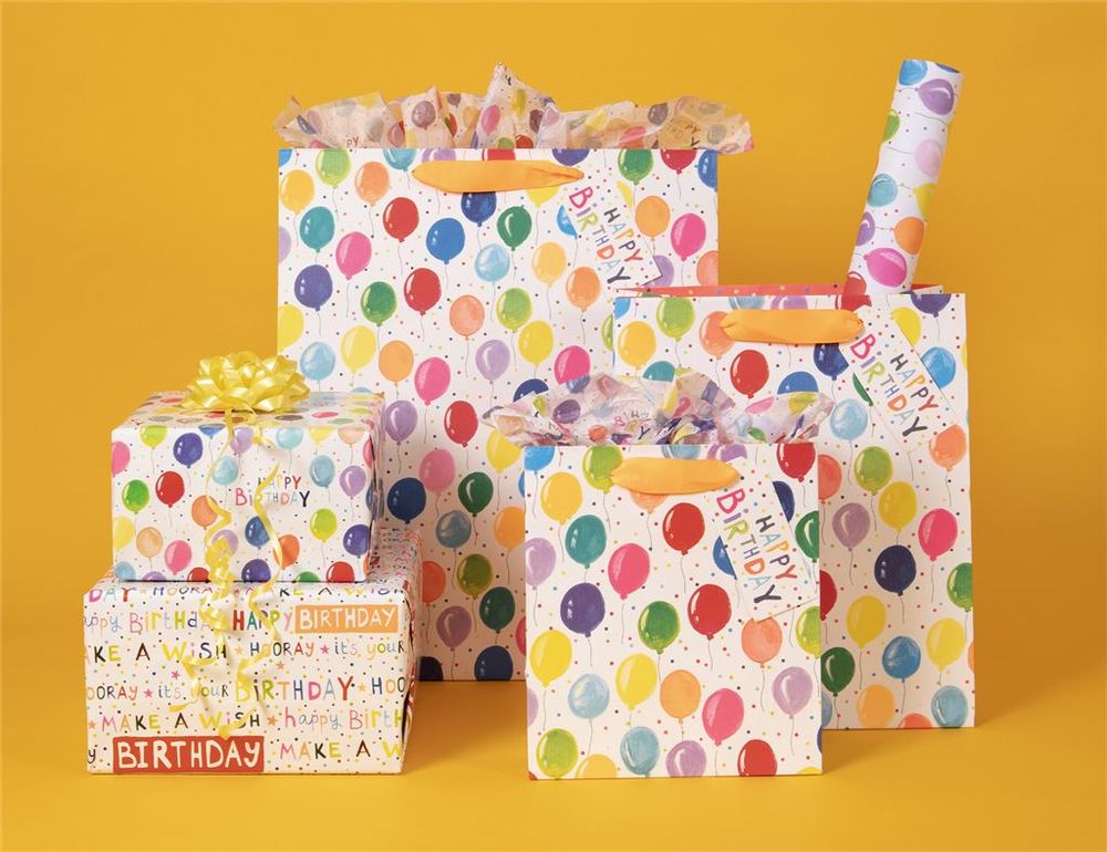 Glick - Neon Happy Balloon Gift Bag - Medium