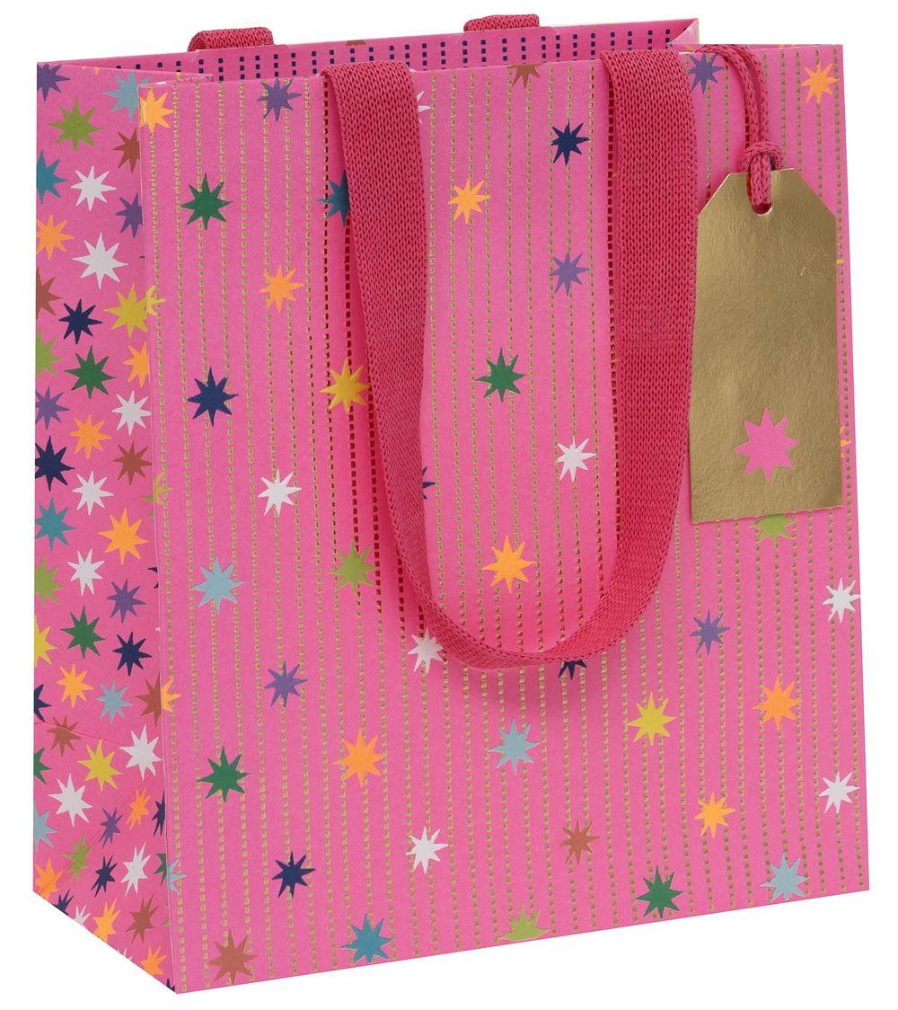 Glick - Star Garland Gift Bag - Medium - Pink