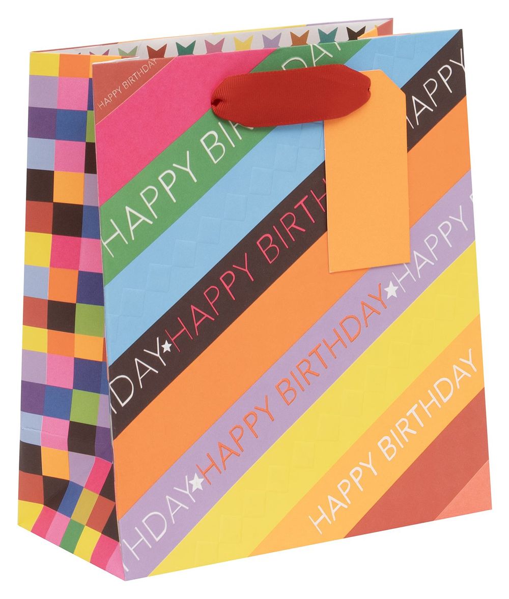 Glick - Slide Happy Birthday Design Gift Bag - Medium