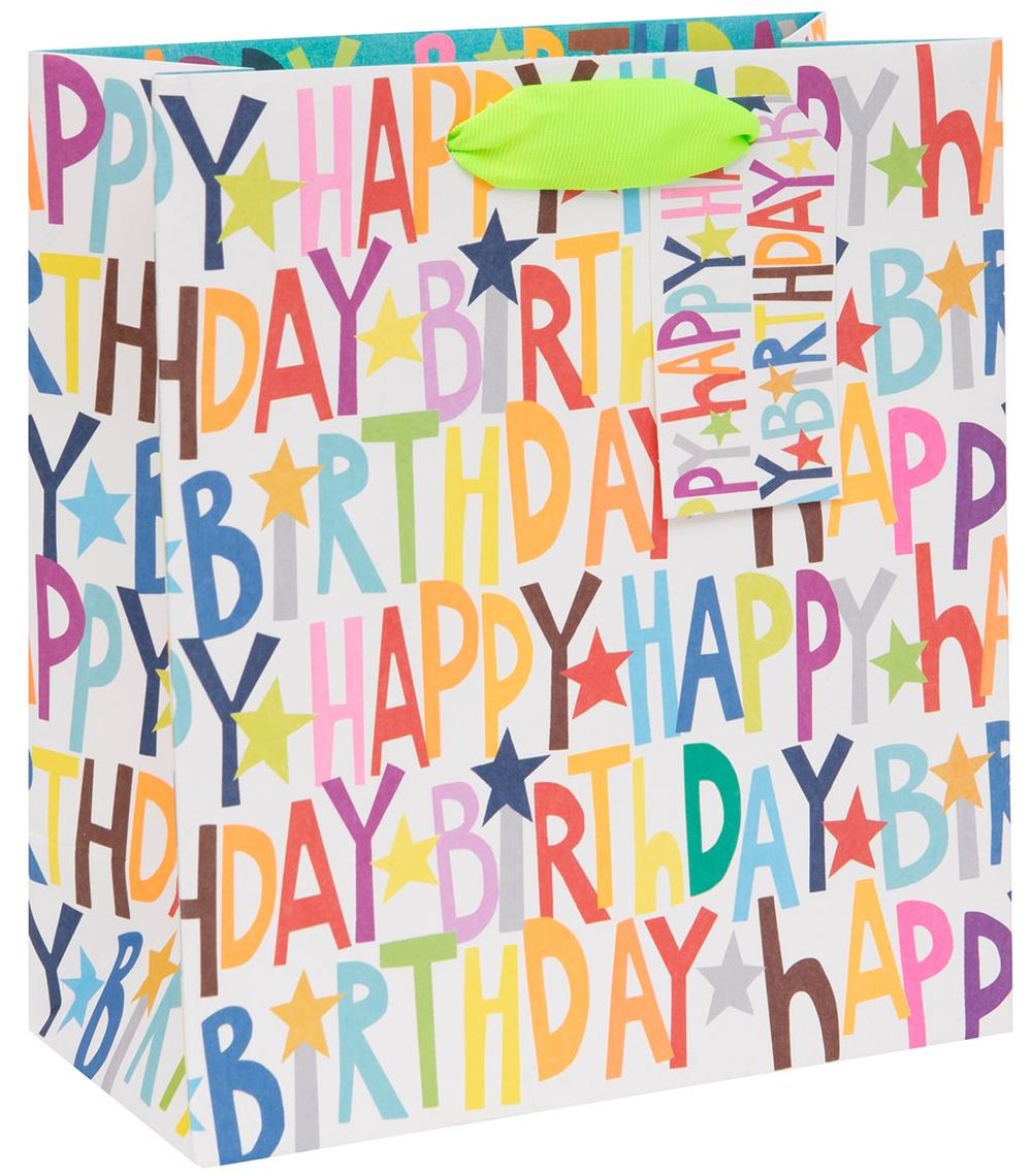 Glick - Colorful Happy Birthday Gift Bag - Medium