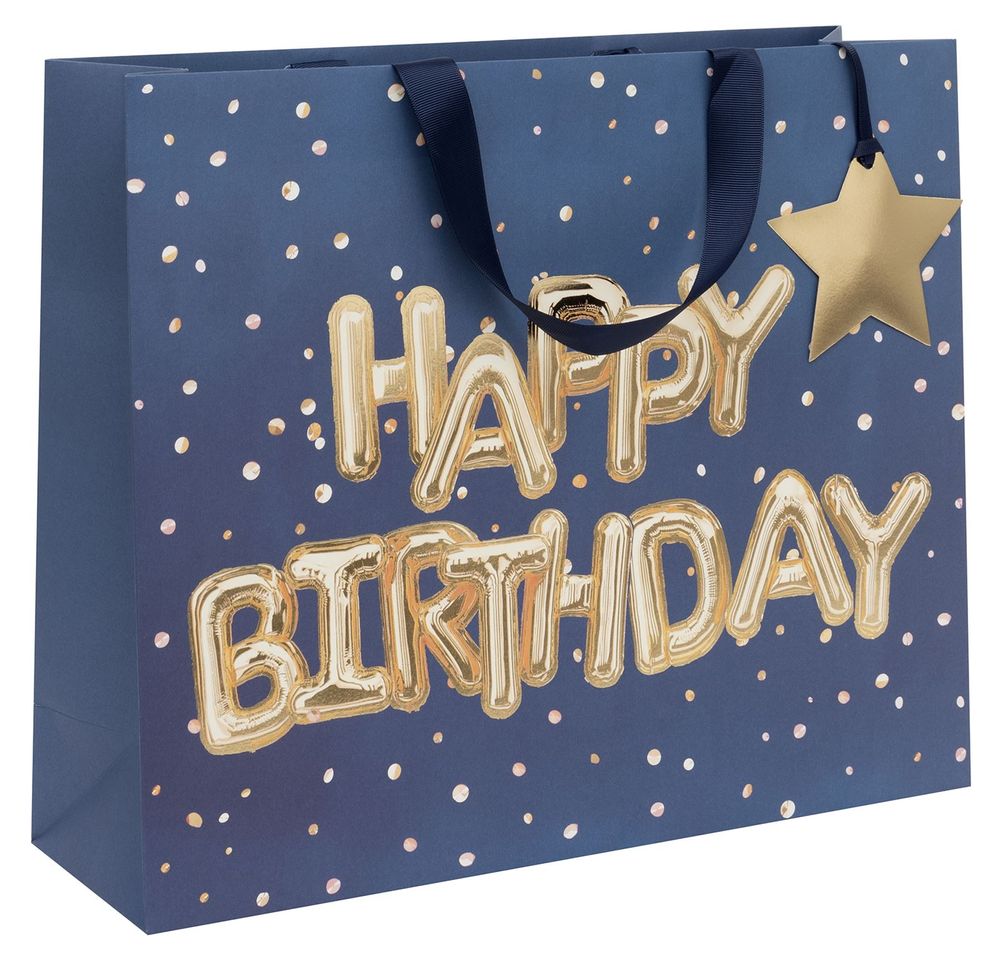 Glick - Happy Birthday Landscape Gift Bag - Extra Large - Blue