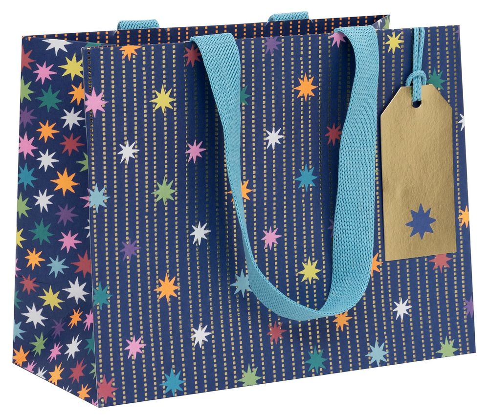 Glick - Star Garland Landscape Gift Bag - Medium - Navy Blue