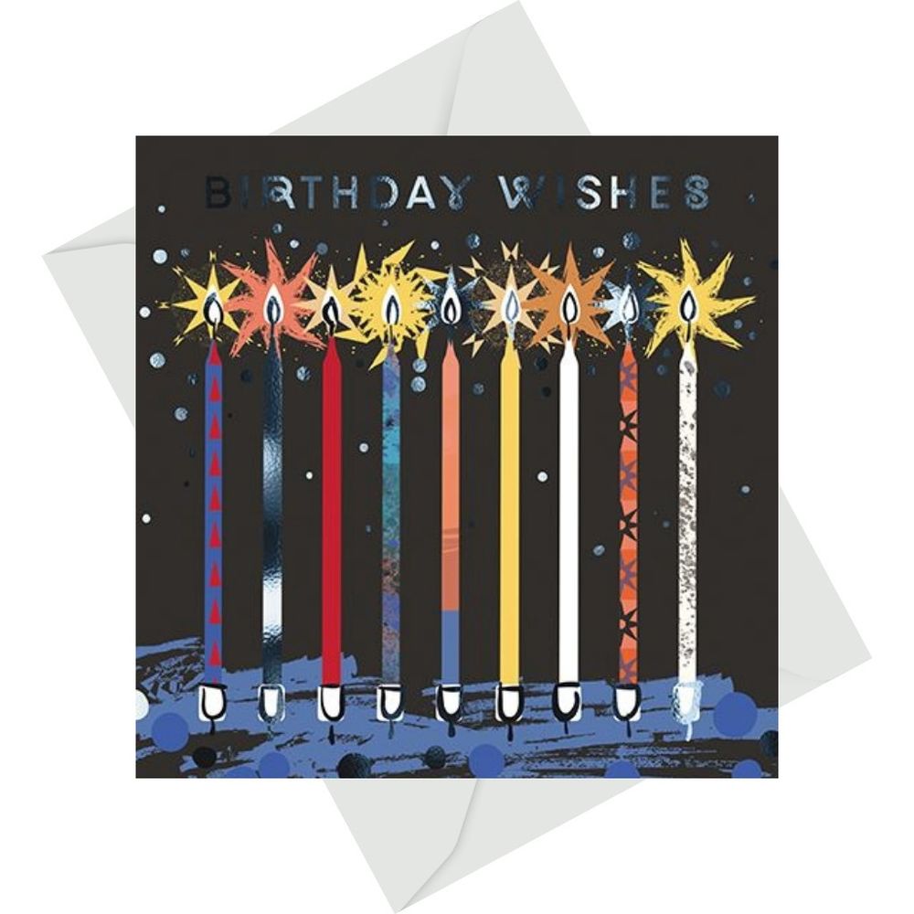 The Great British Card Company - Birthday Wishes Greeting Card - Sparkling Candles
