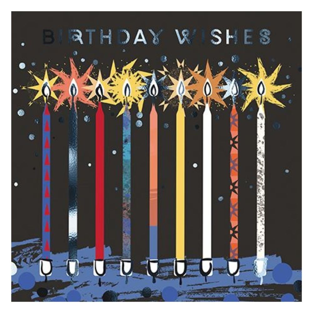 The Great British Card Company - Birthday Wishes Greeting Card - Sparkling Candles