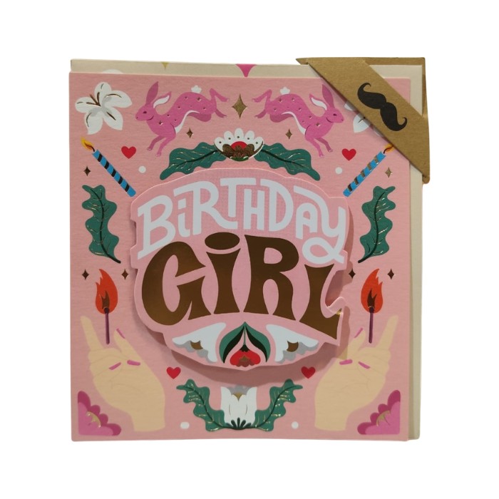 Tache - Birthday Girl Blank Birthday Greeting Card