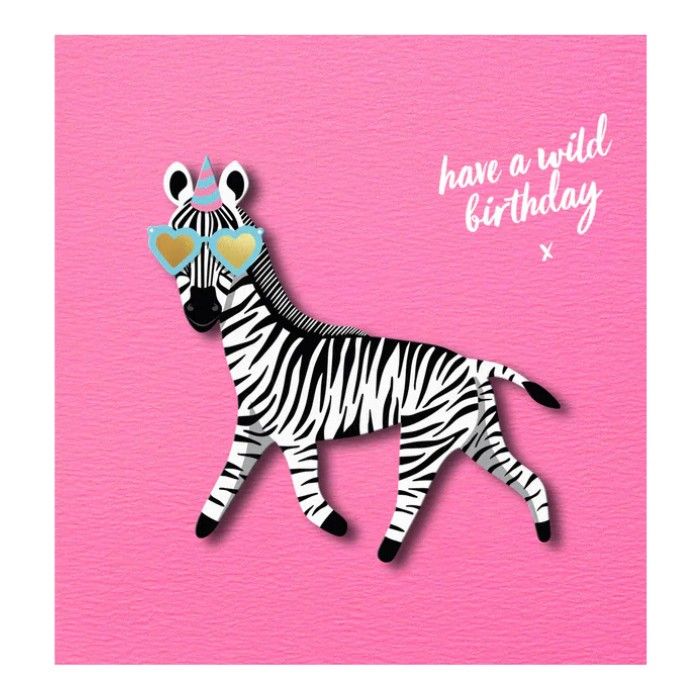 Tache - Zebra Blank Birthday Greeting Card