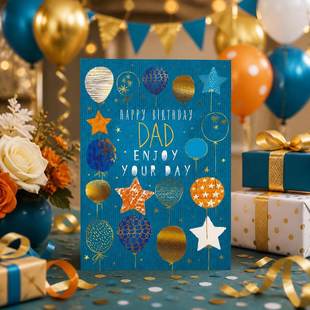 The Great British Card Company - Happy Birthday Dad Greeting Card - Multicolor
