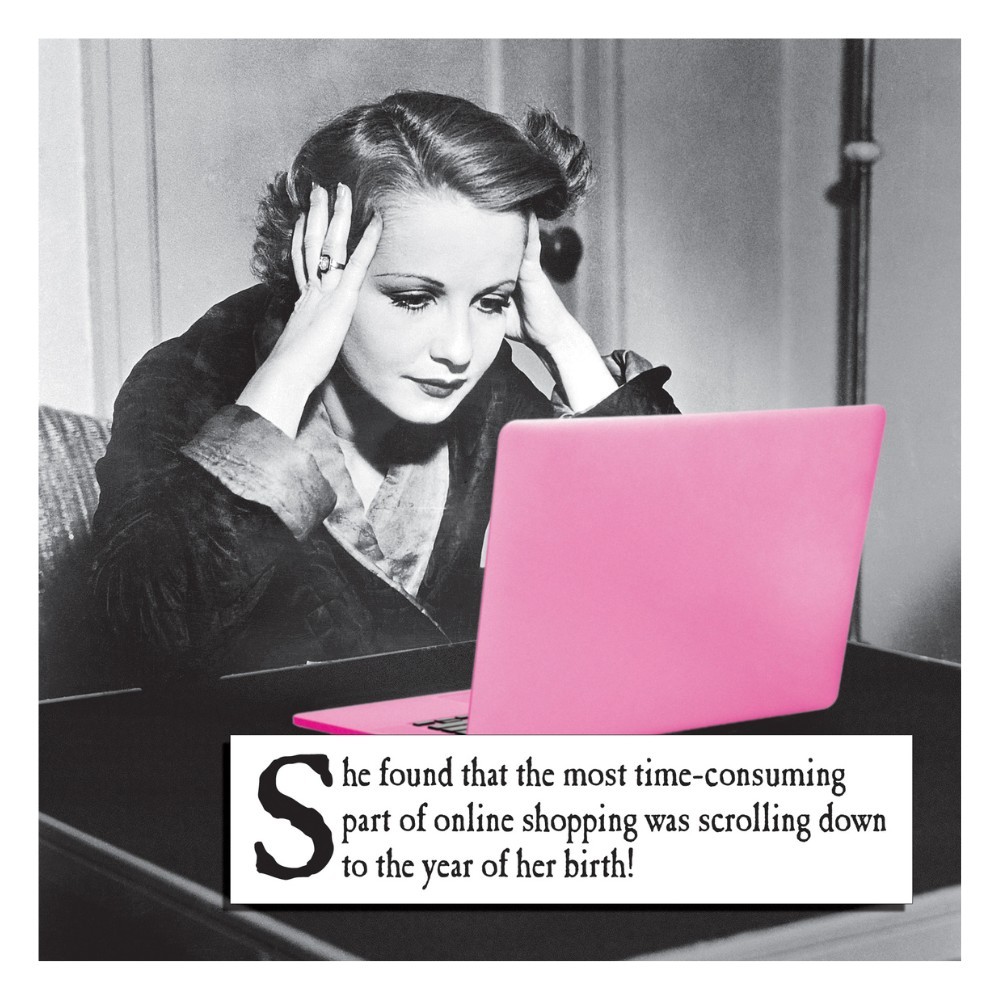 Emotional Rescue - Scrolling Down To The Year Of Her Birth Birthday Card
