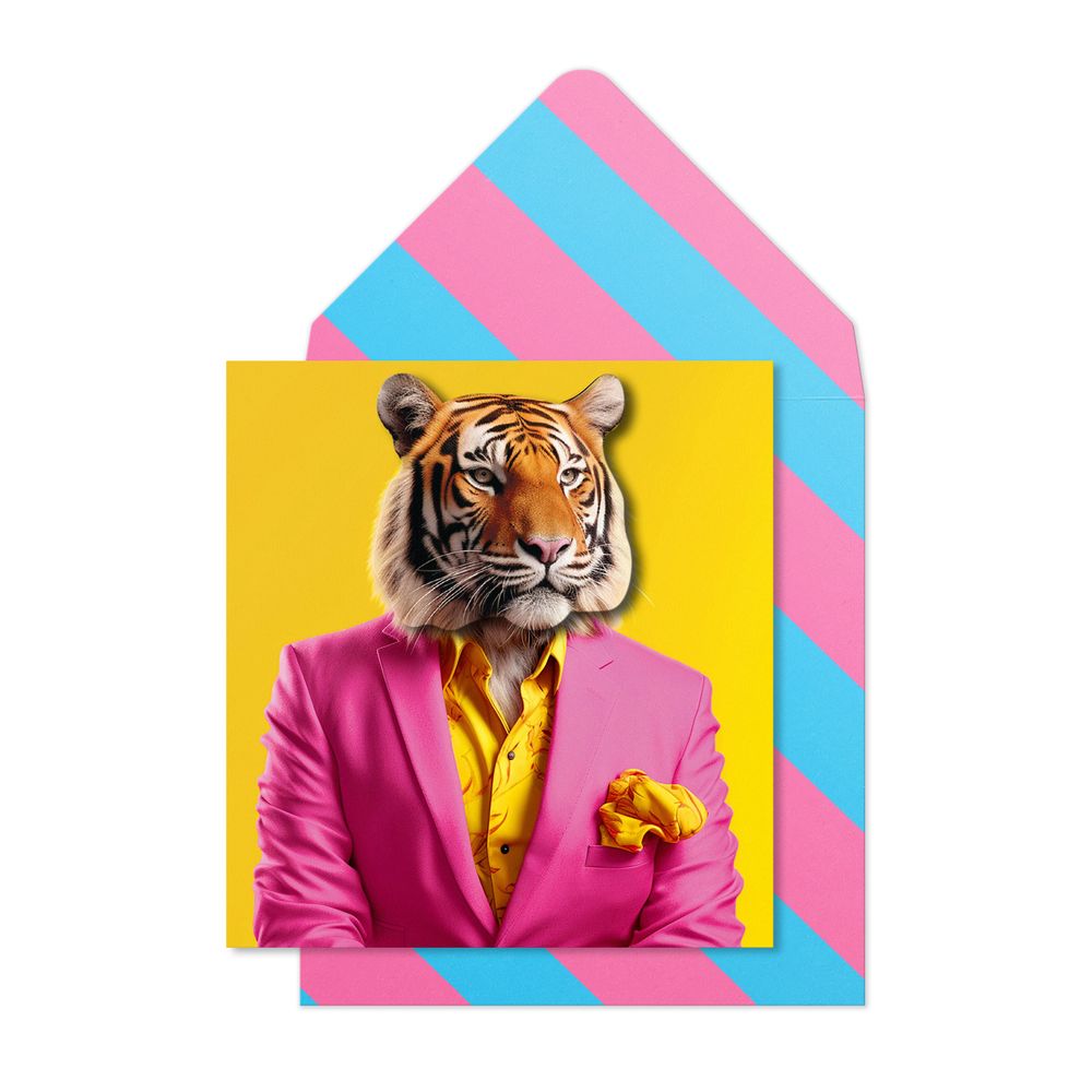 Tache - Tiger Blank Birthday Greeting Card