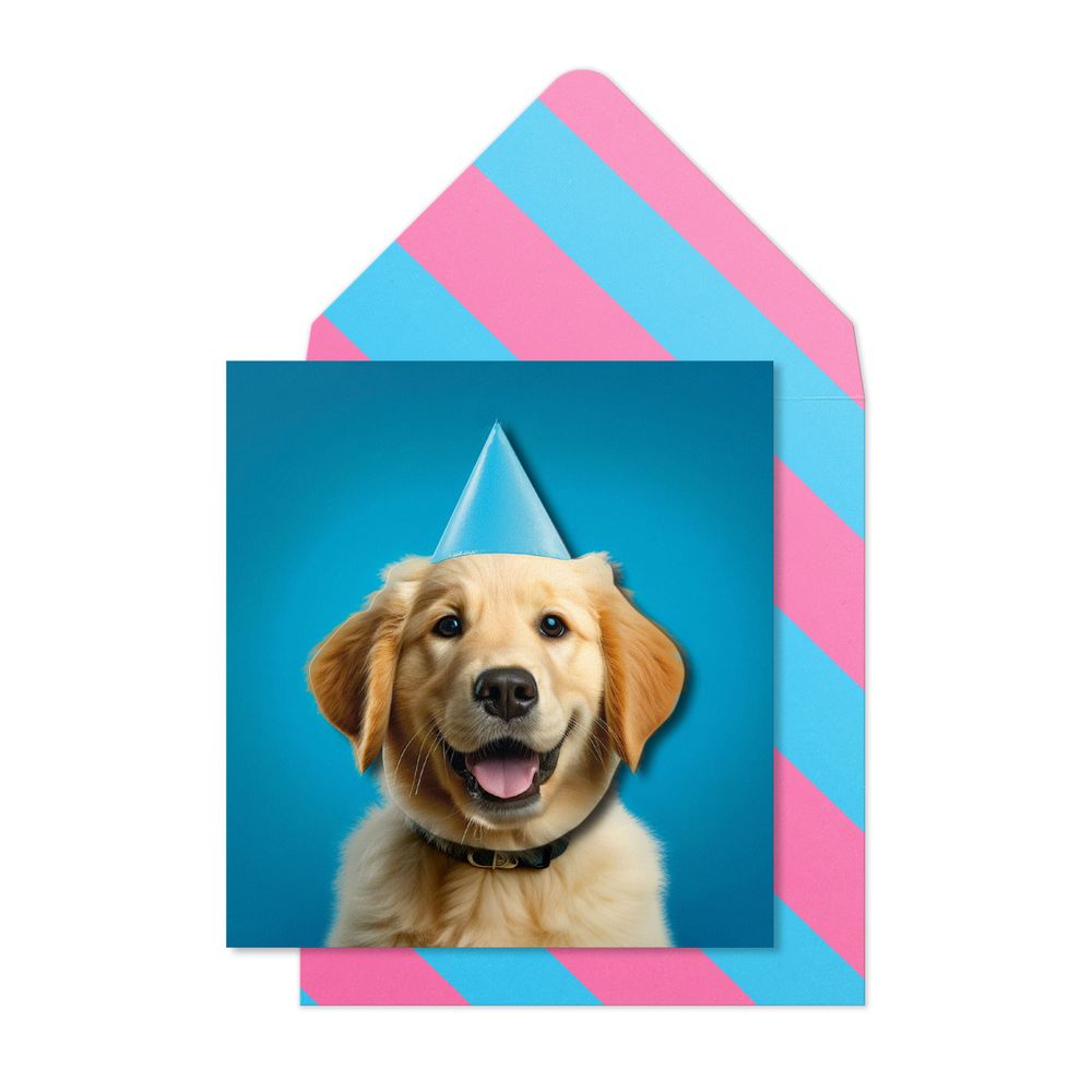Tache - Golden Retriever Blank Birthday Greeting Card