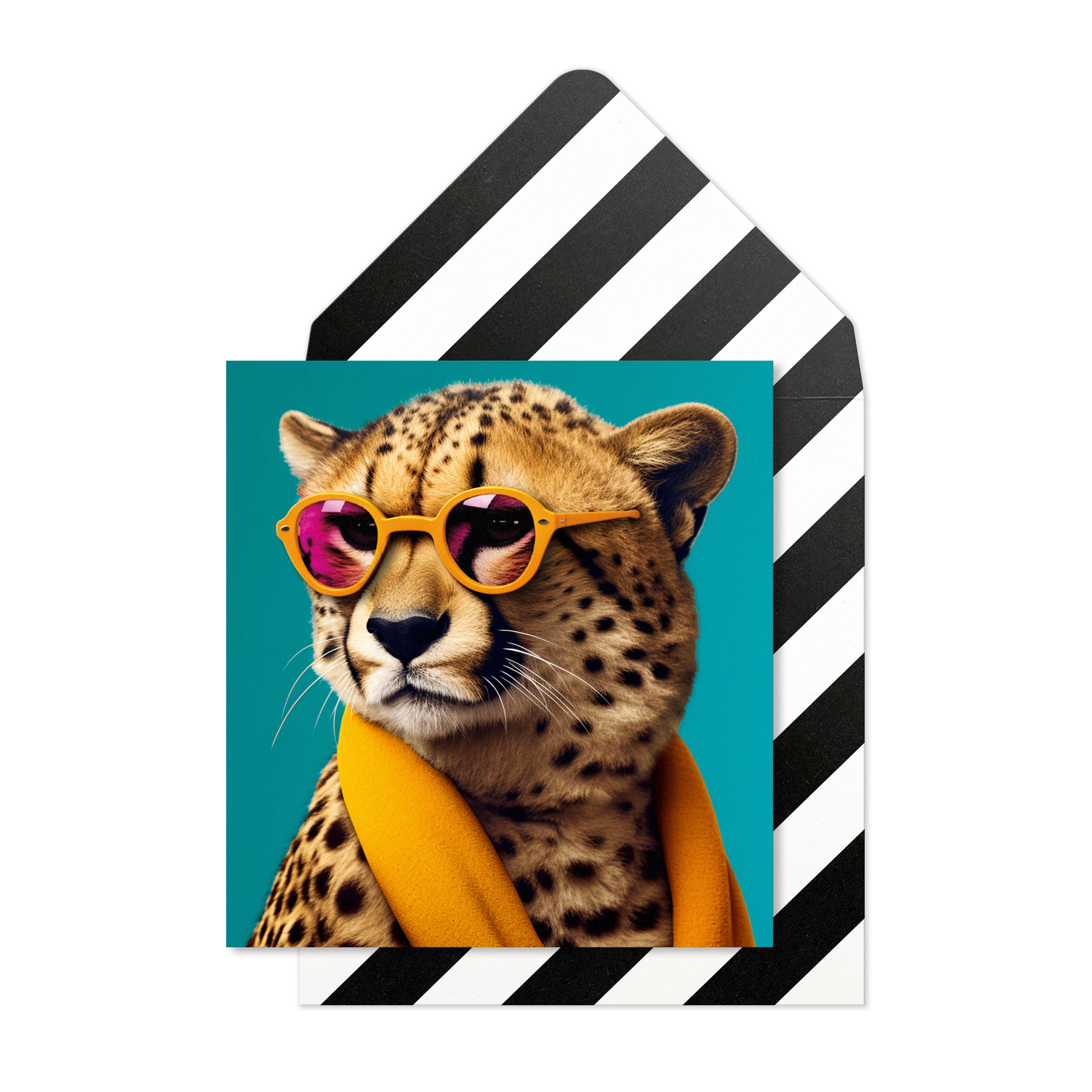 Tache - Cheetah Blank Birthday Greeting Card