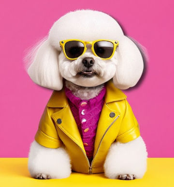 Tache - Bichon Frise Sunglasses Blank Birthday Card
