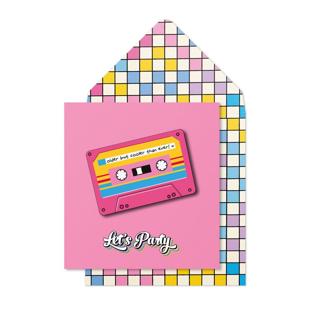 Tache - Older But Cooler Cassette Tape Blank Birthday Card