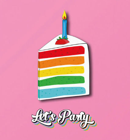 Tache - Let's Party Cake Blank Birthday Card