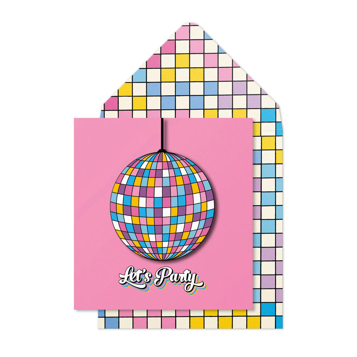 Tache - Let's Party Disco Ball Blank Birthday Card