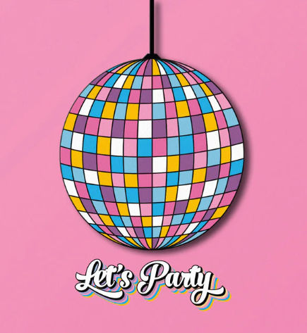 Tache - Let's Party Disco Ball Blank Birthday Card