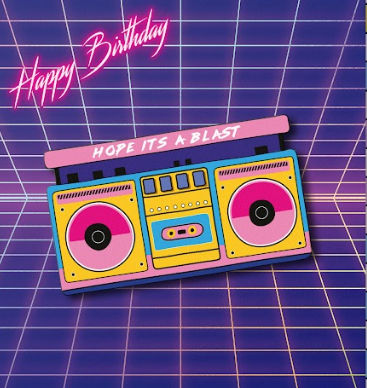 Tache - Birthday Boom Box Blank Greeting Card