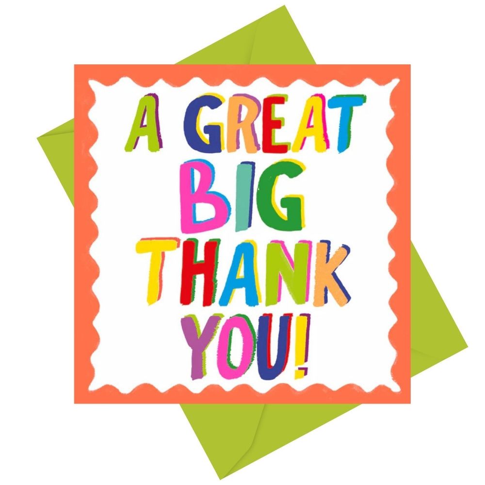 PaperSalad - A Great Big Thank You Blank Greeting Card - Multicolor