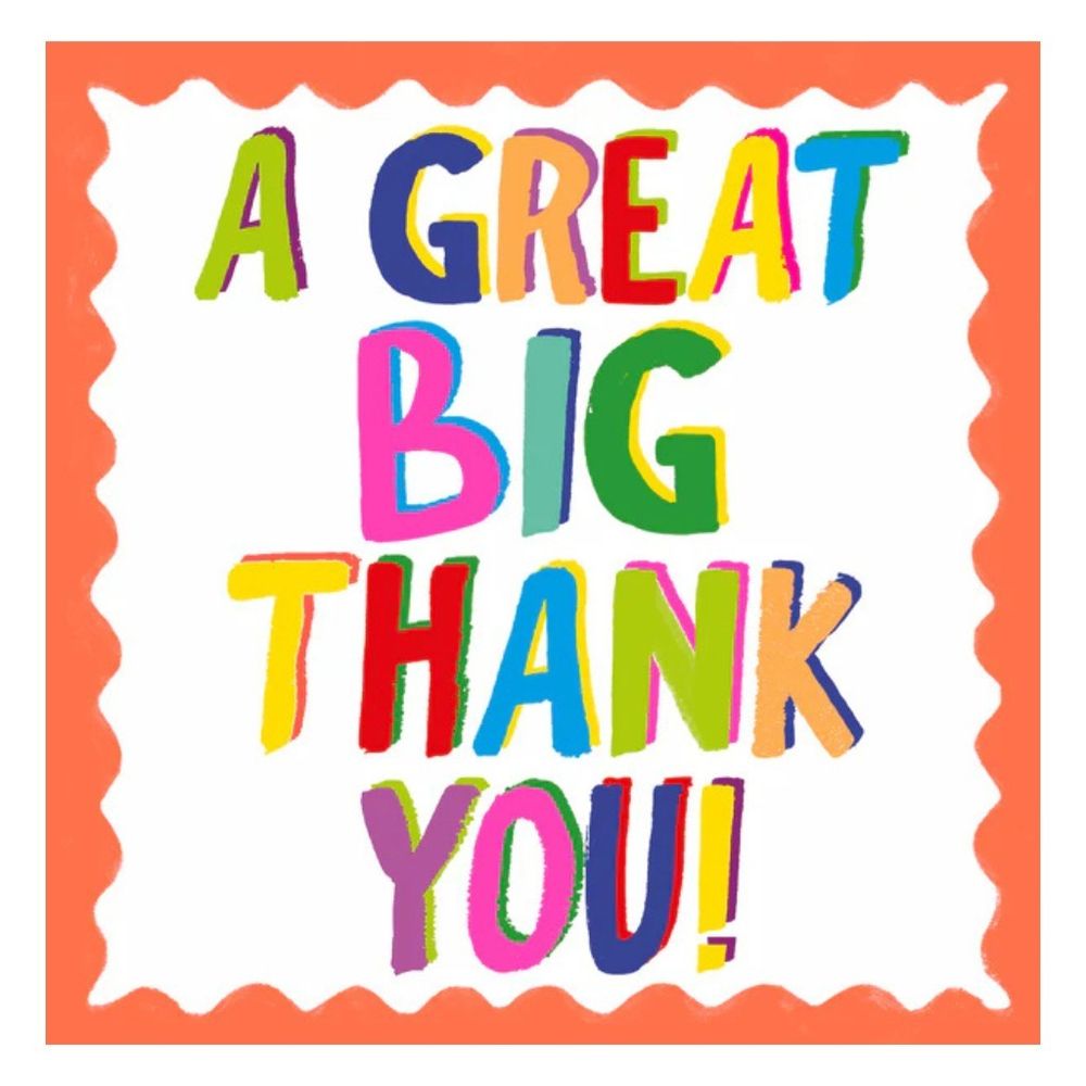 PaperSalad - A Great Big Thank You Blank Greeting Card - Multicolor