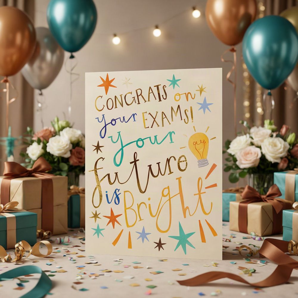 The Great British Card Company - Congratulations On Your Exam Greeting Card - Multicolor