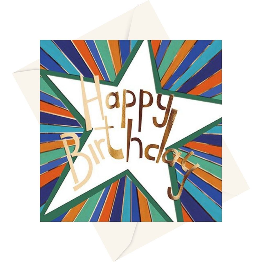 The Great British Card Company - Happy Birthday Greeting Card - Star Beam