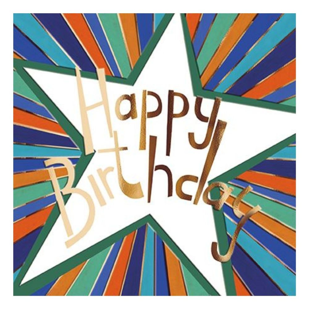 The Great British Card Company - Happy Birthday Greeting Card - Star Beam