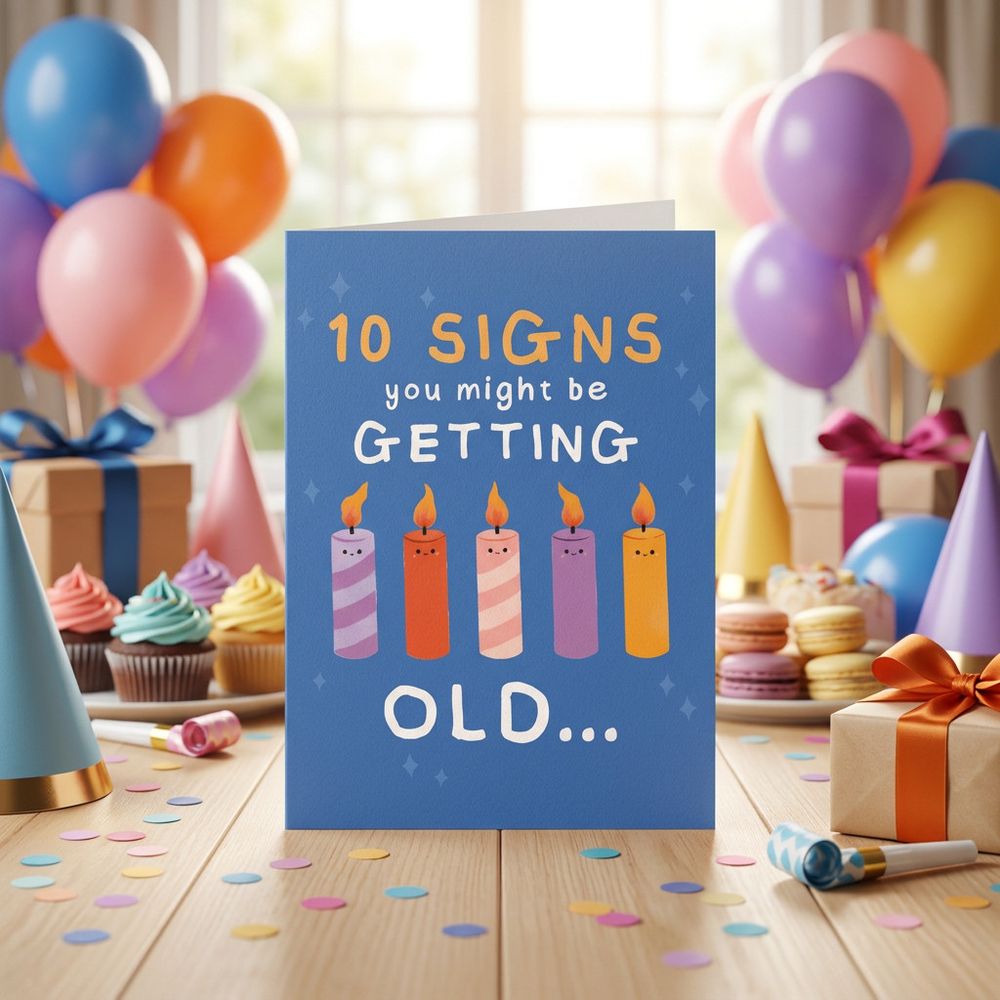 Emotional Rescue - 10 Signs You Might Be Getting Old Birthday Card With Envelope