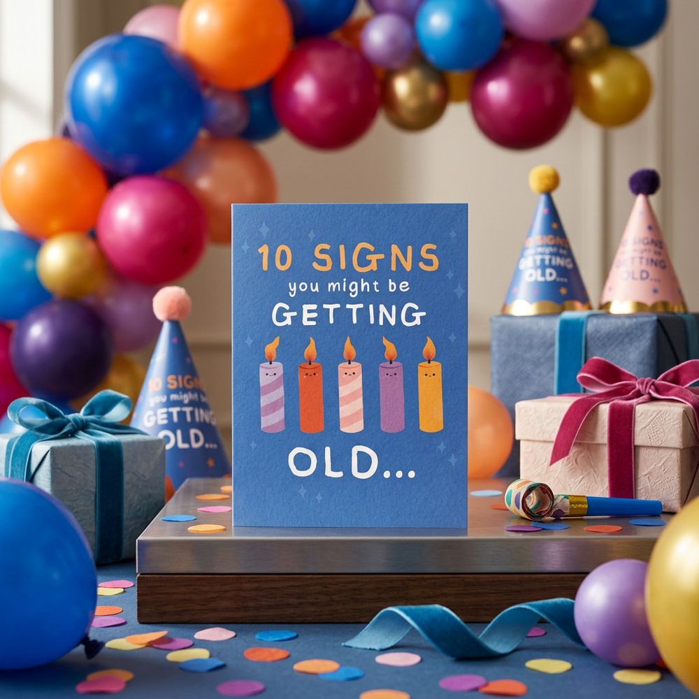 Emotional Rescue - 10 Signs You Might Be Getting Old Birthday Card With Envelope