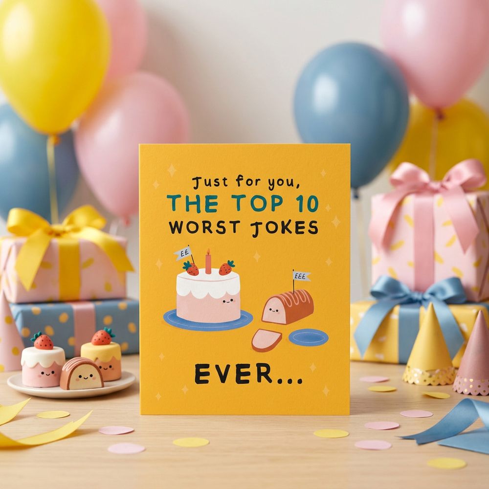 Emotional Rescue - Just For You Top 10 Worst Jokes Birthday Card With Envelope