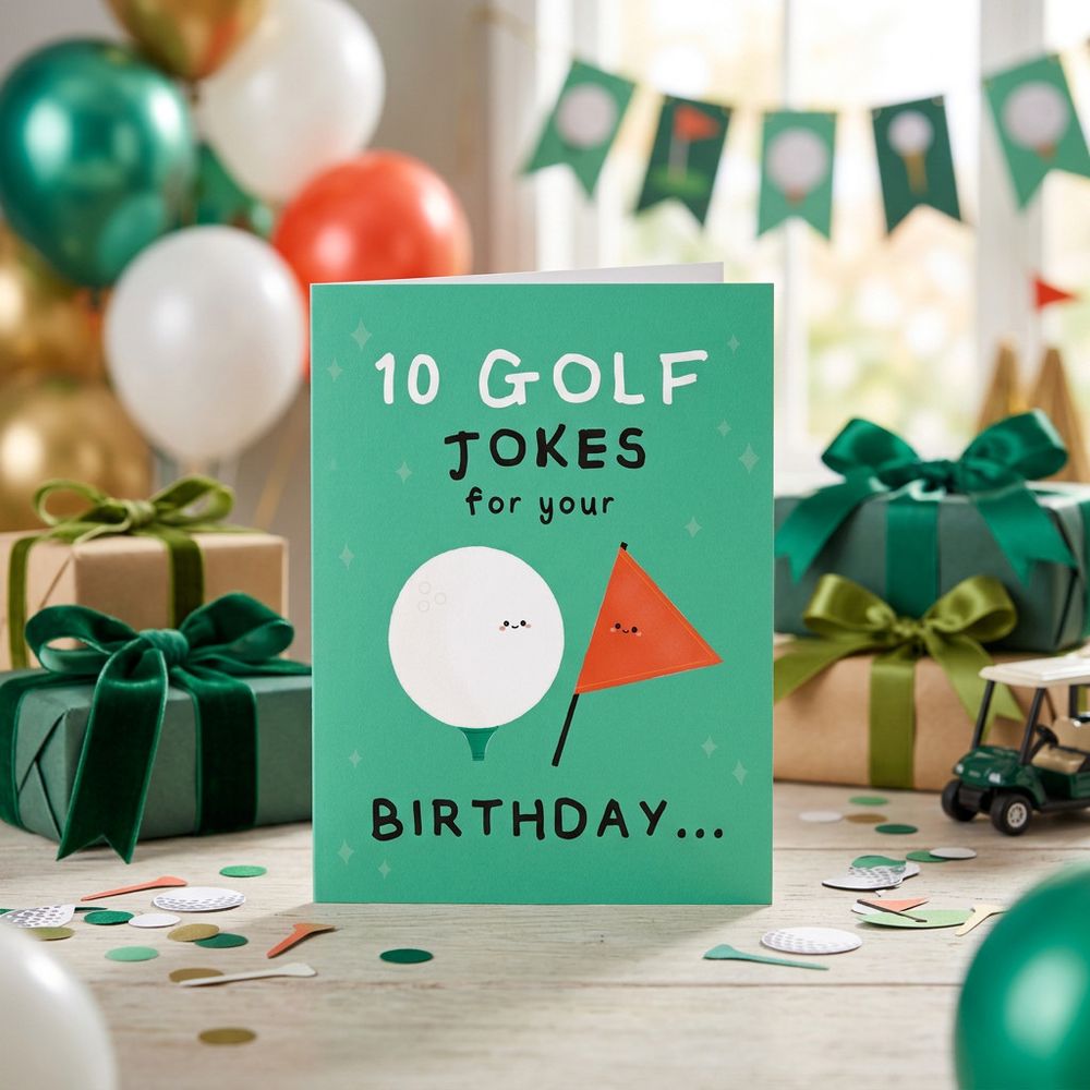 Emotional Rescue - 10 Golf Jokes Birthday Card With Envelope