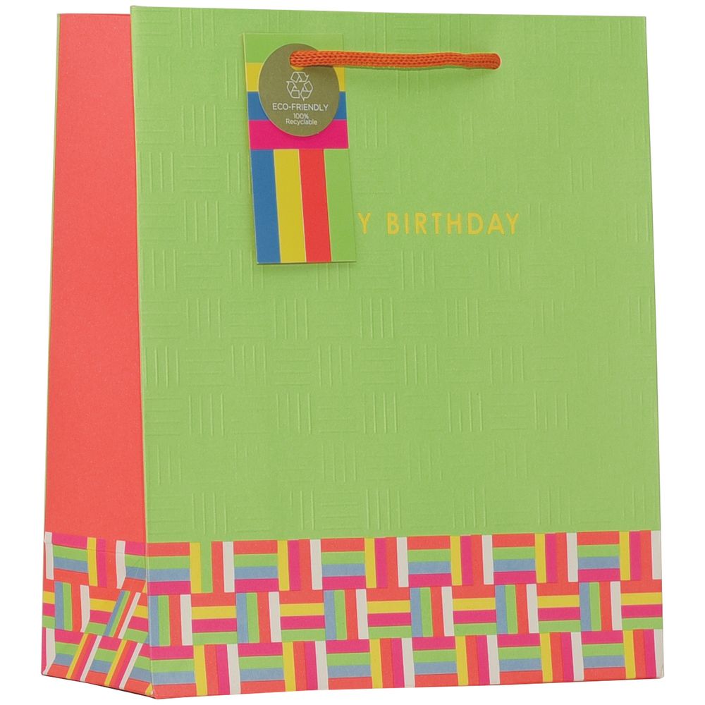 Partisan - Birthday Wishes Neon Gift Bag - Large - Green