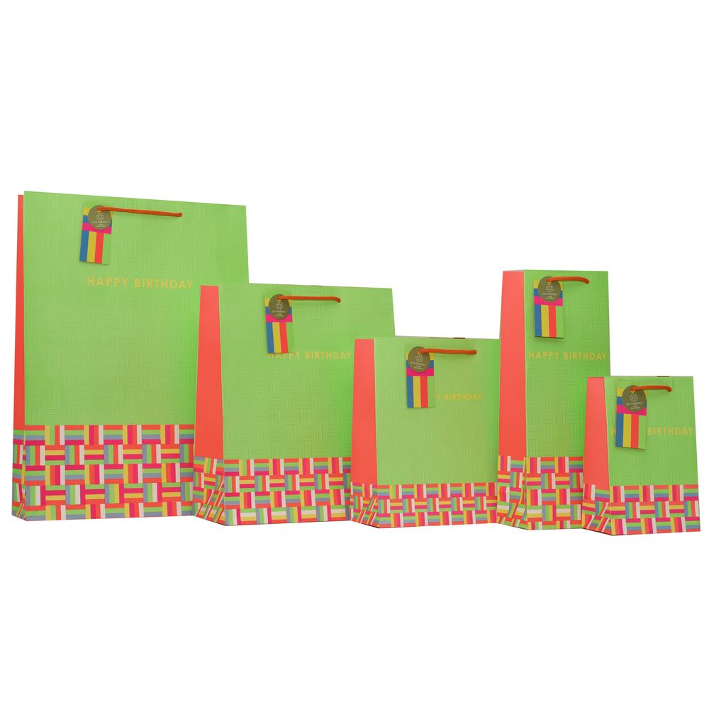 Partisan - Birthday Wishes Neon Gift Bag - Extra Large - Green