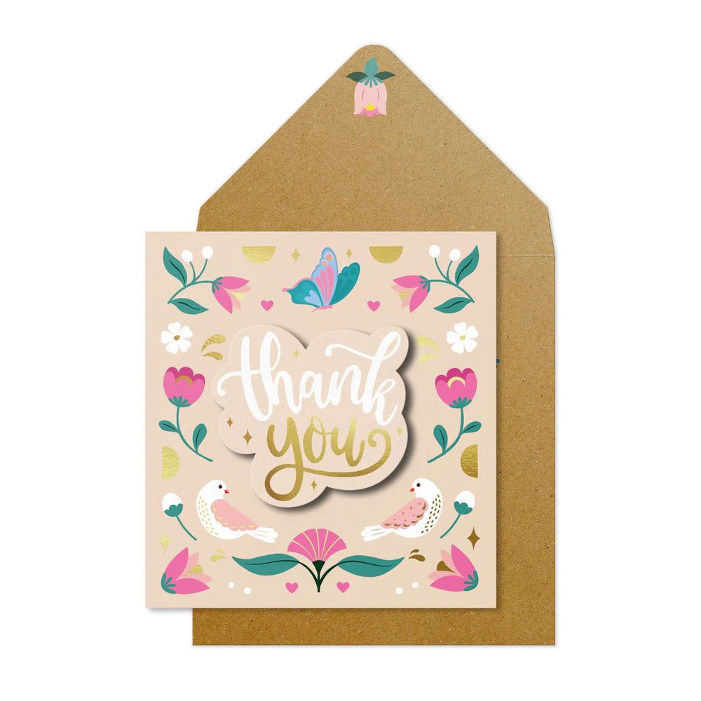 Tache - Thank You Cream Blank Greeting Card