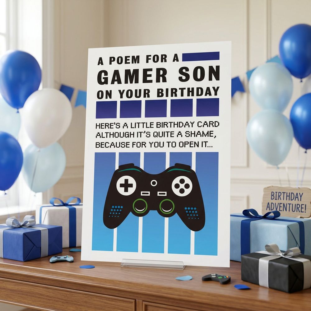Emotional Rescue - A Poem For A Gamer Son Birthday Card