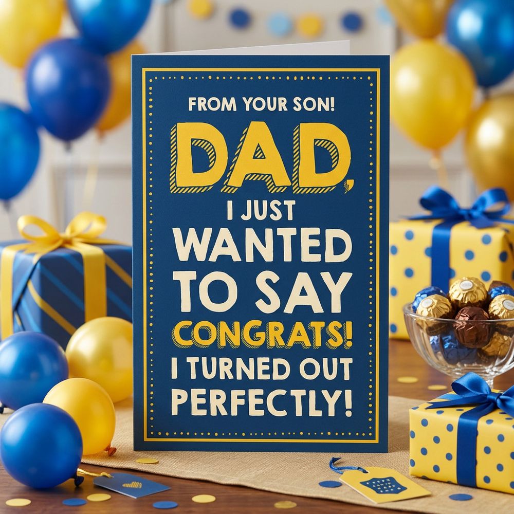 Emotional Rescue - For Dad From Son, I Turned Out Perfectly Birthday Card