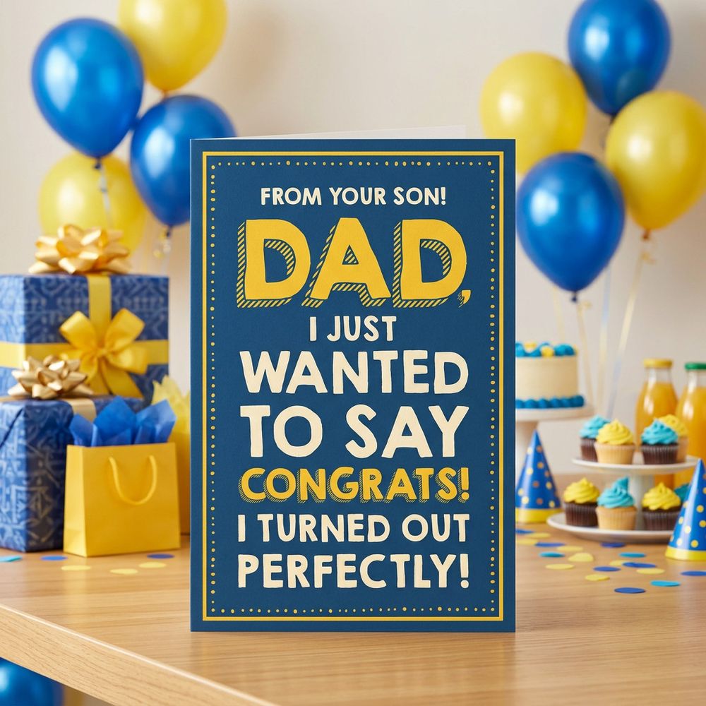 Emotional Rescue - For Dad From Son, I Turned Out Perfectly Birthday Card