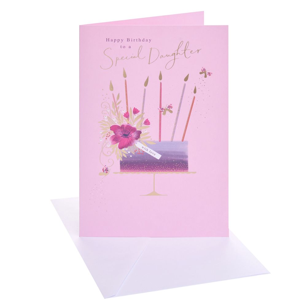 UK Greetings - Happy Birthday To A Special Daughter Greeting Card - Cake & Candles